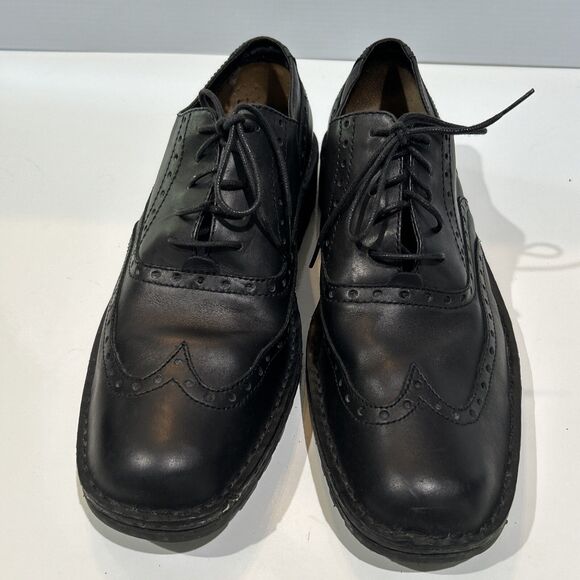 Born Oxford Shoes Mens Size 14 Black Leather Comfort Wingtip Brogue Lug Sole main image 7
